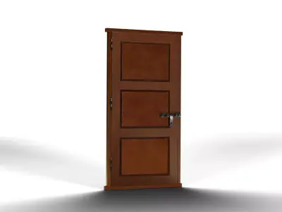 Traditional wooden door Low-poly 3D model