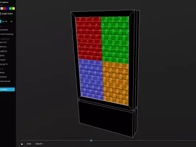 Outdoor Advertising Light Box  Low-poly 3D model