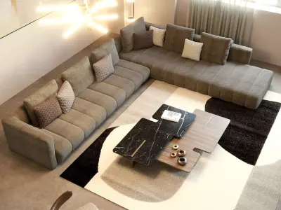 WarmLux Living Scene Corona 3D model