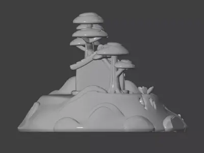 Mountain Cottage Landscape 3D print model