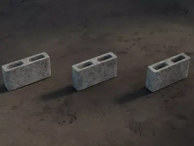 Contrete blocks set 01 Low-poly 3D model