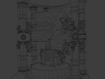 Viking Chest Monument Low-poly 3D model
