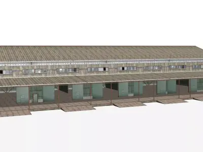  metal warehouse Low-poly 3D model
