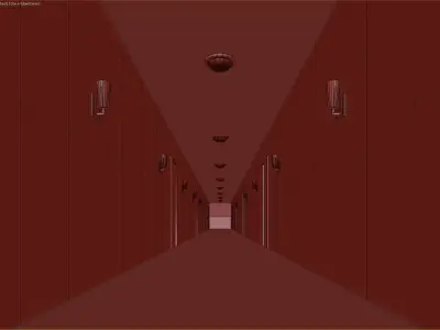 old dark scary corridor 05 Low-poly 3D model