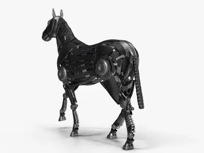 Robot horse walks 3D model