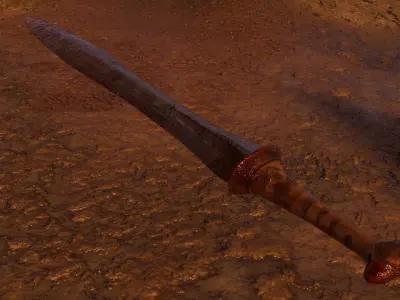Bloody Spartan sword Free low-poly 3D model