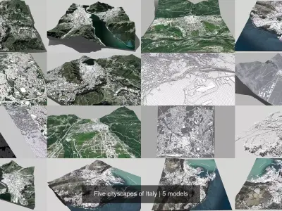 Five cityscapes of Italy 3D Model Pack