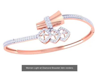 20 Women Light wt Diamond Bracelet 3dm renders  3D Model Pack