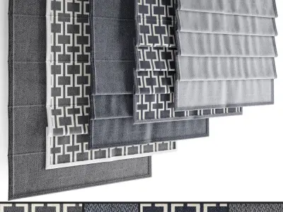 Roman blinds set 24 3D model