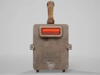 Old retro dirty damaged wonder lamp flashlight da1 Low-poly 3D model