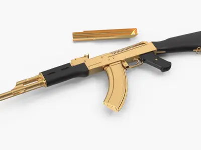  AK 47 Assembled Gold and Ebony 