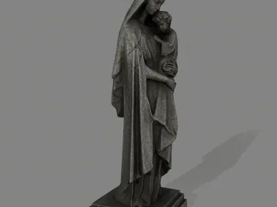 Woman Statue Low-poly 3D model