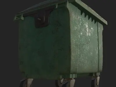 Street Trash Can Dumpster animation  3D model