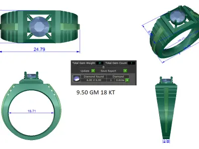Women Ring  Render 3dm STL OBJ FBX Details 3D print model 377