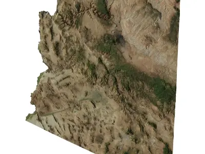 High detailed relief map of Arizona 3D model