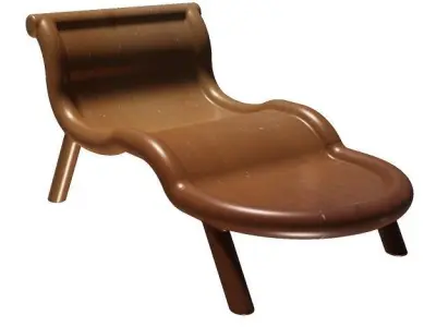 Wooden Lounge Chair Low-poly 3D model