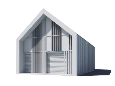 5 low poly modern houses  Low-poly 3D model