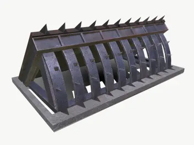 roadblock trap Low-poly 3D model