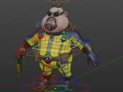 Game Character Evil Crazy Doc Low-poly 3D model