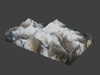 Yangra Mountain Low-poly 3D model