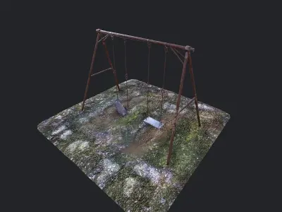 Old Swing pbr Low-poly 3D model