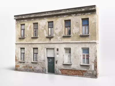 Old Abandoned House-Apartment Realistic City Asset Low-poly 3D model
