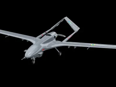  Rigged Bayraktar TB2 UCAV Drone Ukrainian Version PBR 