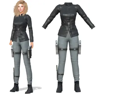 Agent 13 Full Outfit Low-poly 3D model