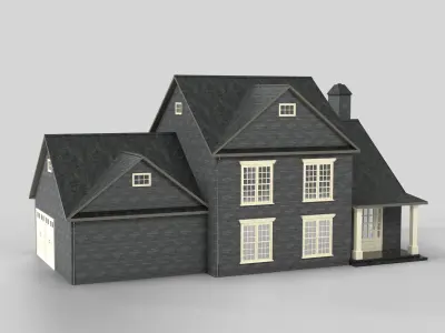British House Design 15T1  Low-poly 3D model
