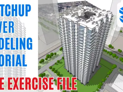 Model an Apartment Building in Sketchup Tutorial Free 3D model