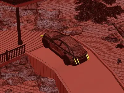 Modern Mountain House Landscape Design Realistic Render - 2022 3D model