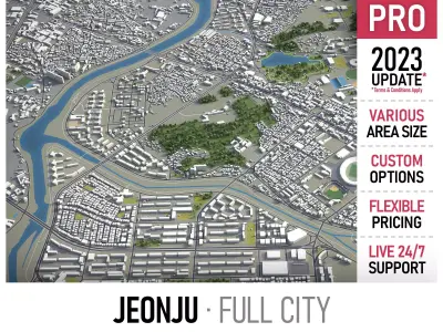 Jeonju Low-poly 3D model