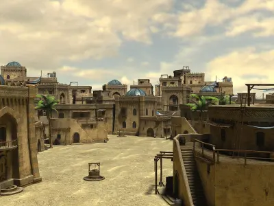 Desert oasis whole scene 3D model