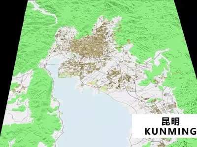 KunMing City urban planning maquett  building 3D Topography 3D model