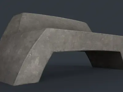 Modern Outdoor Bench 85 PBR Game Ready Low-poly 3D model