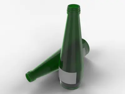 Green Glass Bottle 3D model