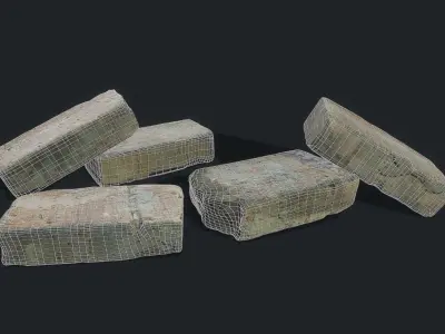 3D Scan Old Bricks Pack - Props Low-poly 3D model