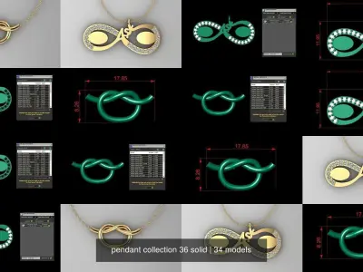 pendant collection 36 solid 3D Model Pack