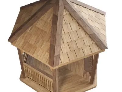 Hexagonal gazebo 3D model