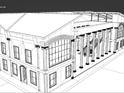 Ancient Roman Government Building Low-poly 3D model