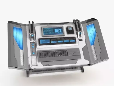 Sci Fi Control Panel Table L Low-poly 3D model