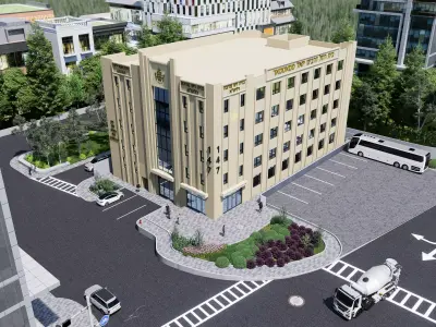 Architectural Building 3D Model Low-poly 3D model