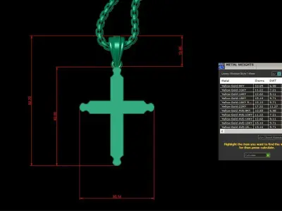 Cross Light Gold 3CP042 3DM STL 3D model