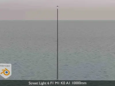 Street Light 6 F1 M1 K0 A1 10000mm Low-poly 3D model