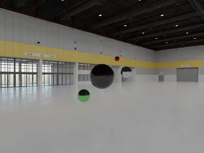 HDRI - Exhibition Hall Interior 5 - 16384x8192 Texture