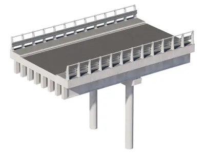 Road bridge section elements for personal configuration 3D model