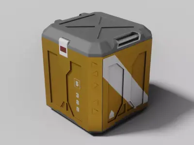 Sci fi Box Game Ready PBR Textures Low-poly 3D model Low-poly 3D model