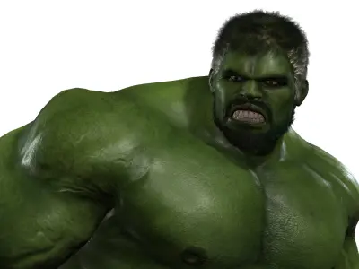 Hulk Kicks Ironman Low-poly 3D model