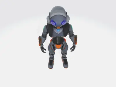 Street style robot Low-poly 3D model
