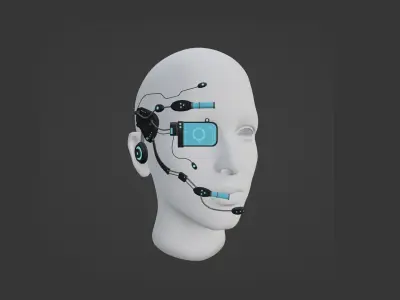 SciFi Glasses E09 Black Blue - Character Design Fashion Low-poly 3D model